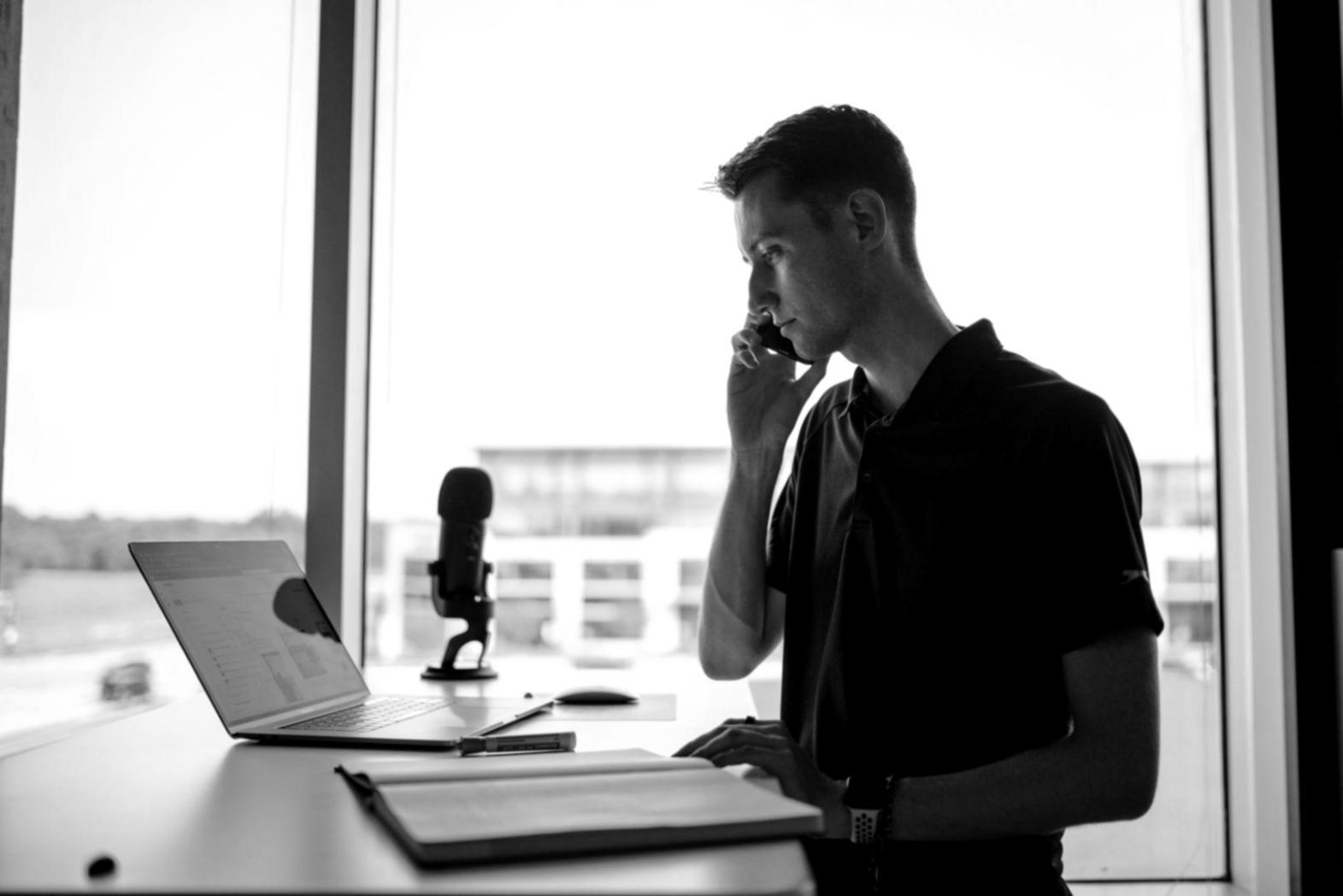 Financial analysis workspace with data visualization